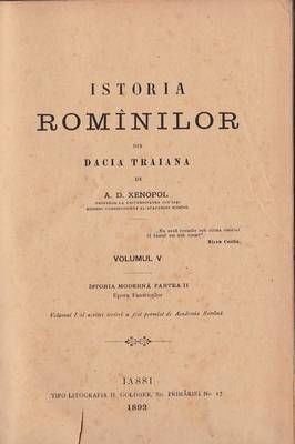 Istoria Romanilor din Dacia Traiana - vol. V